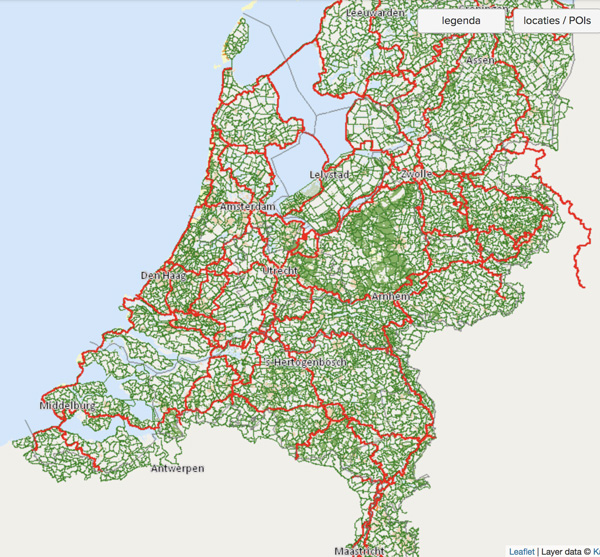 Cycle routes in the Netherlands